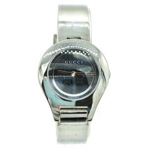 Gucci Watch 6700L  Black X Silver Bangle Watch 103-082625